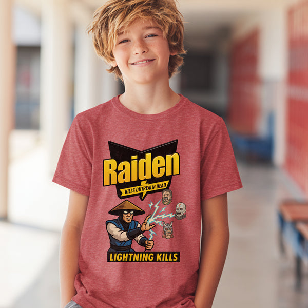 MK Raiden x Raid Bug Spray Mashup (Youth Short Sleeve)
