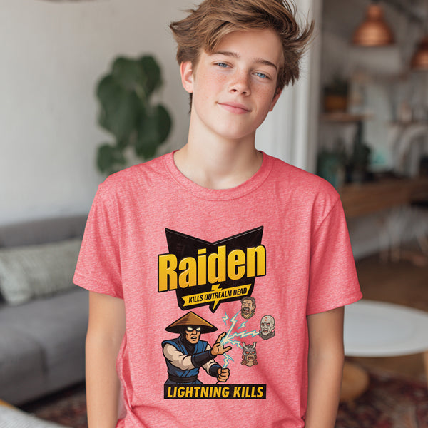 MK Raiden x Raid Bug Spray Mashup (Youth Short Sleeve)