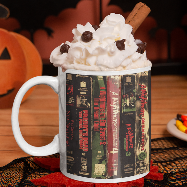 Nightmare on Elm Street Freddy VHS Cover Box - 12 oz Ceramic Mug